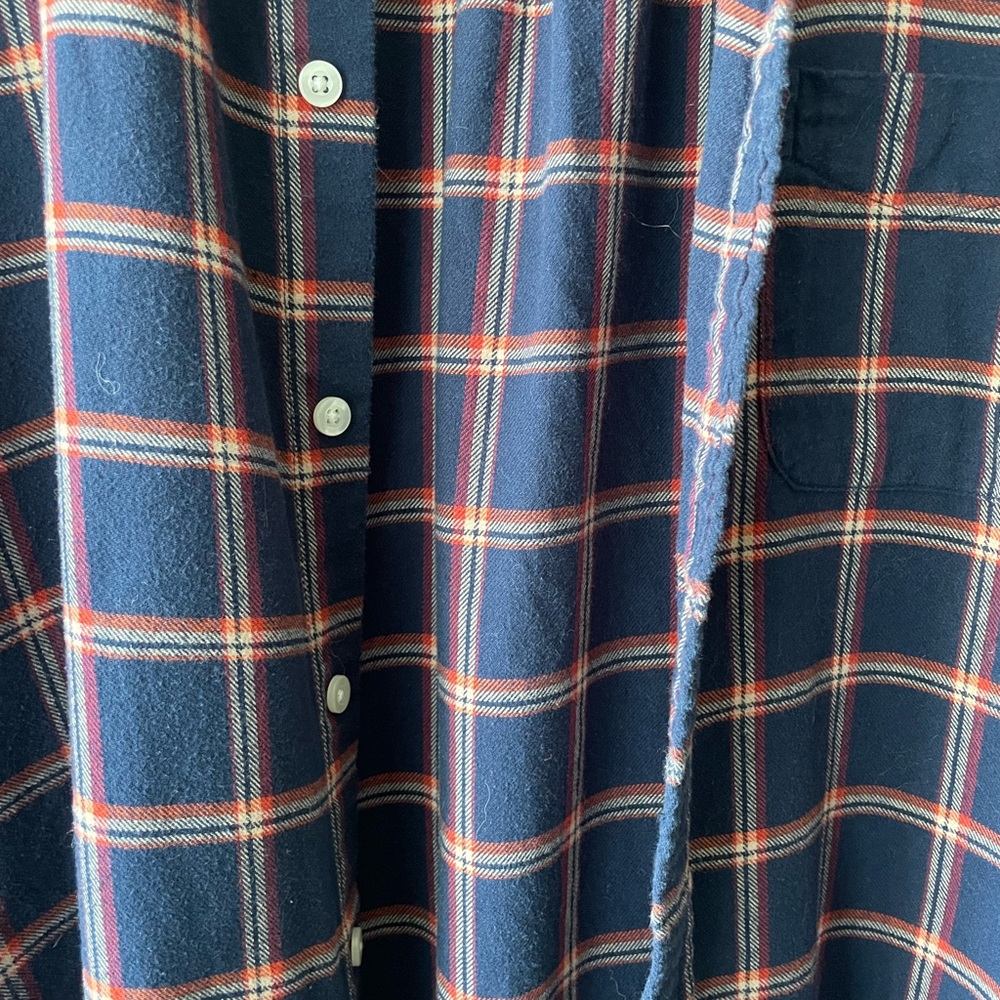 Old Navy Men's Blue and Red Checkered Shirt - Picture 6 of 6